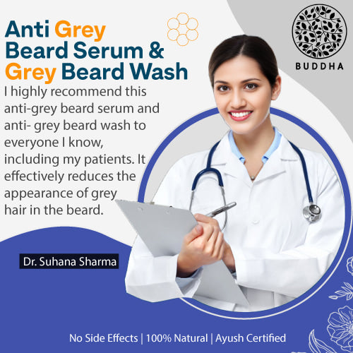 buddha natural grey beard serum and wash combo doctor image