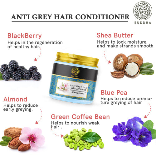 buddha natural anti grey hair conditioner ingredients image