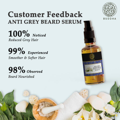 buddha natural anti grey beard serum and wash combo customer feedback image