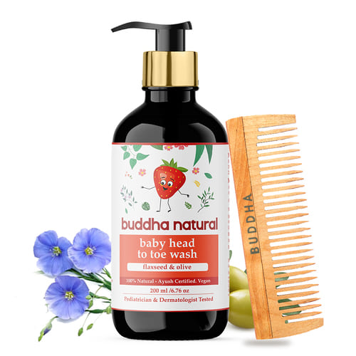 buddha natural head to toe wash dual tooth neem comb main image