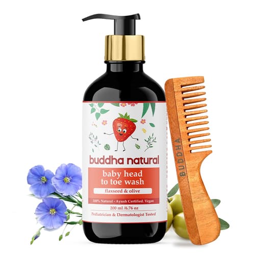 buddha natural baby head to toe wash handle neem comb main image
