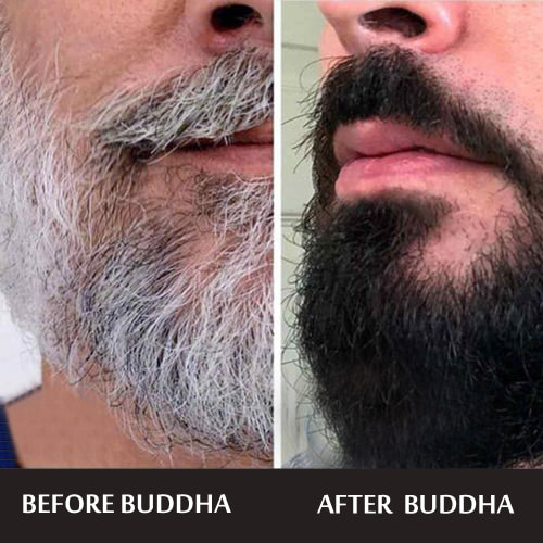 Buddha natural grey beard serum and wash before after image