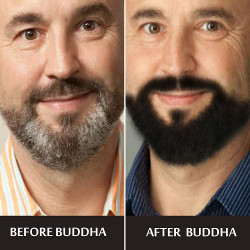 Buddha natural Grey beard serum and wash combo before after iamge